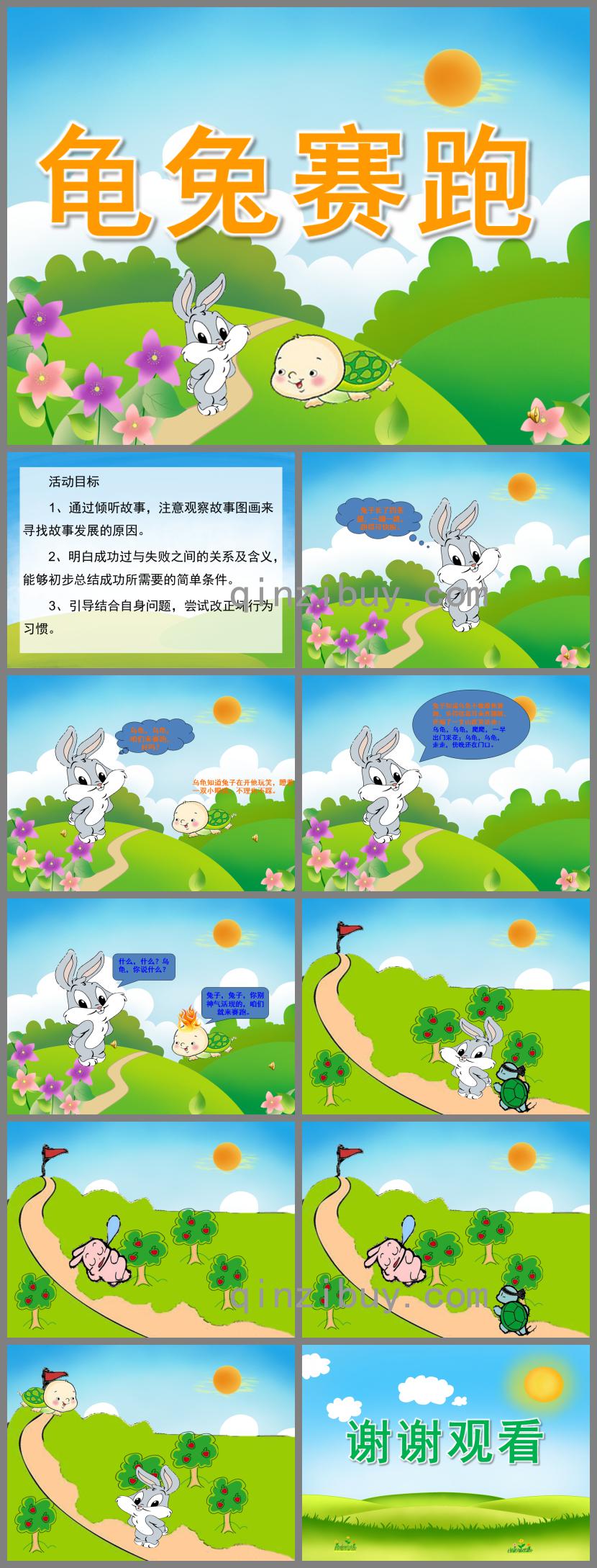 幼儿园语言故事龟兔赛跑PPT课件