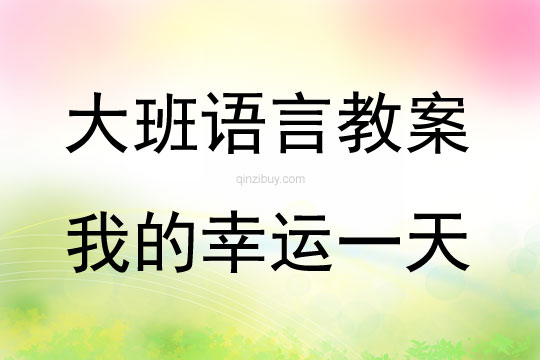 大班语言活动我的幸运一天教案反思