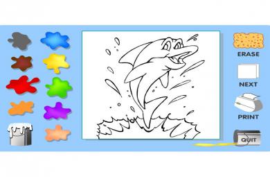 幼儿涂色鲸鱼FLASH课件动画
