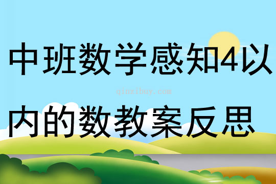 中班数学活动感知4以内的数教案反思
