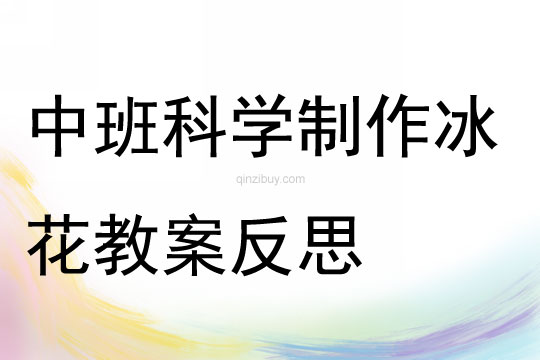 中班科学制作冰花教案反思