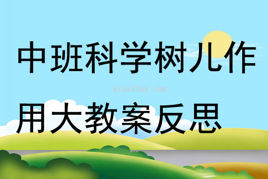 中班科学树儿作用大教案反思
