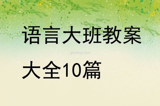 语言大班教案大全10篇