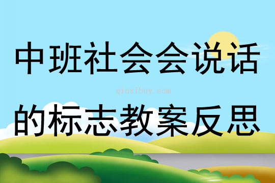 中班社会优质课会说话的标志教案反思