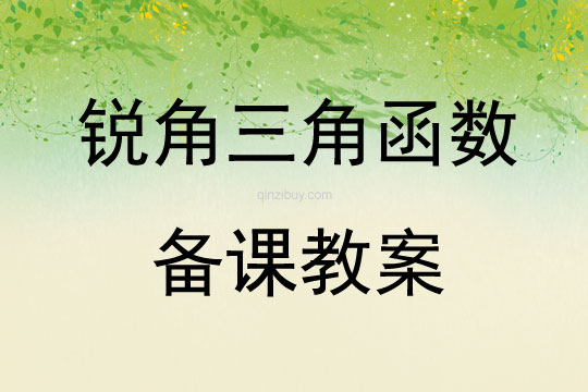 锐角三角函数备课教案