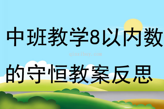 中班教学活动8以内数的守恒教案反思