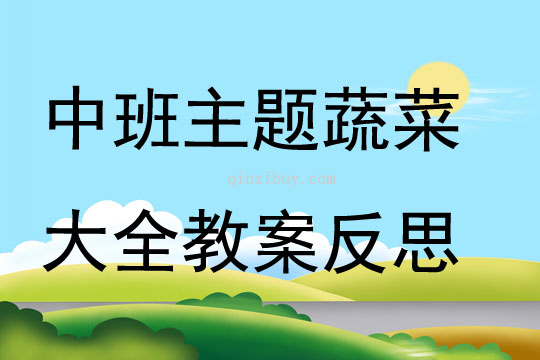 中班主题蔬菜大全教案反思