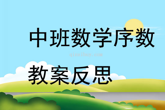 中班数学序数教案反思
