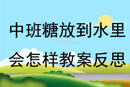 中班科学糖放到水里会怎样教案反思