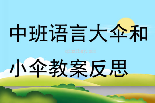 中班语言大伞和小伞教案反思