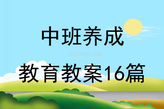 中班养成教育教案16篇