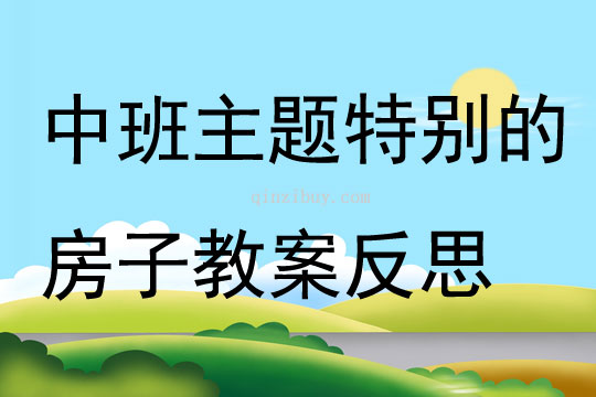 中班主题特别的房子教案反思