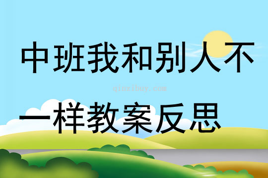 中班主题公开课我和别人不一样教案反思