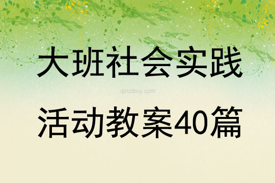 大班社会实践活动教案40篇