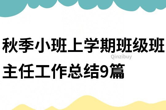 秋季小班上学期班级班主任工作总结9篇