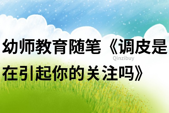 幼师教育随笔《调皮是在引起你的关注吗》