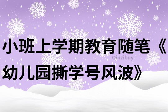 小班上学期教育随笔《幼儿园撕学号风波》