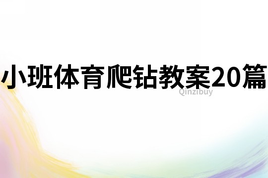 小班体育爬钻教案20篇