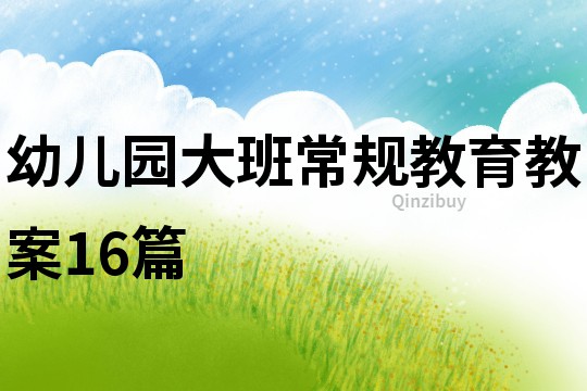 幼儿园大班常规教育教案16篇