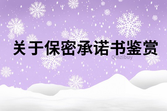 关于保密承诺书鉴赏
