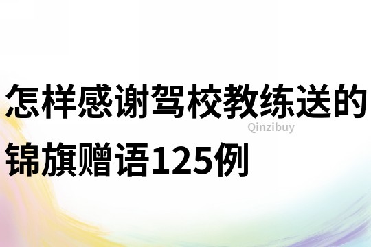 怎样感谢驾校教练送的锦旗赠语125例