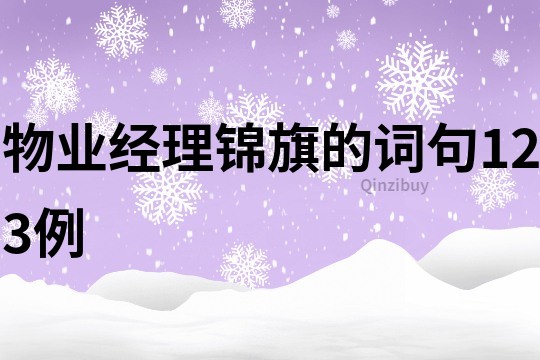物业经理锦旗的词句123例