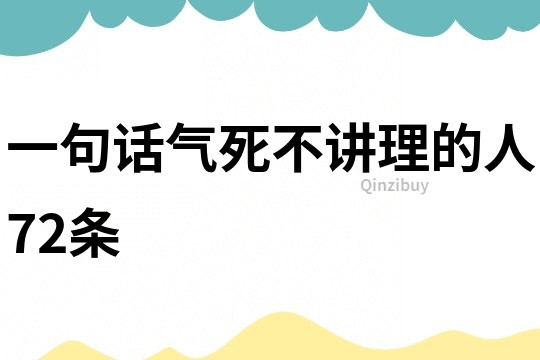 一句话气死不讲理的人72条