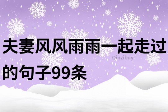 夫妻风风雨雨一起走过的句子99条