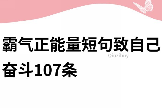 霸气正能量短句致自己奋斗107条
