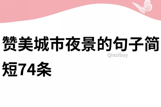 赞美城市夜景的句子简短74条