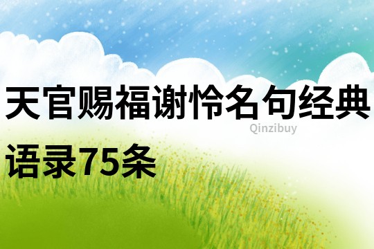 天官赐福谢怜名句经典语录75条