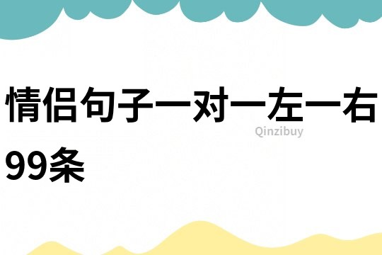 情侣句子一对一左一右99条