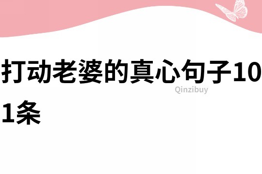打动老婆的真心句子101条