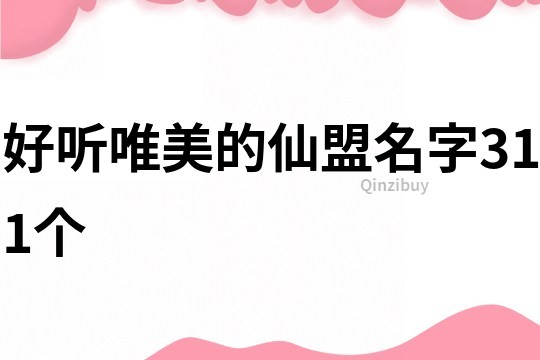 好听唯美的仙盟名字311个