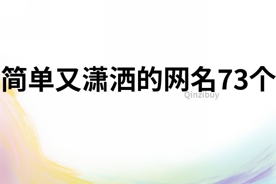 简单又潇洒的网名73个