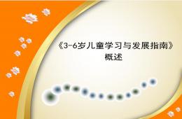 幼儿园3-6岁儿童学习与发展指南概述PPT课件