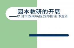 幼儿园园本教研的开展PPT课件