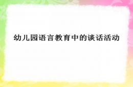 幼儿园语言教育中的谈话活动PPT课件