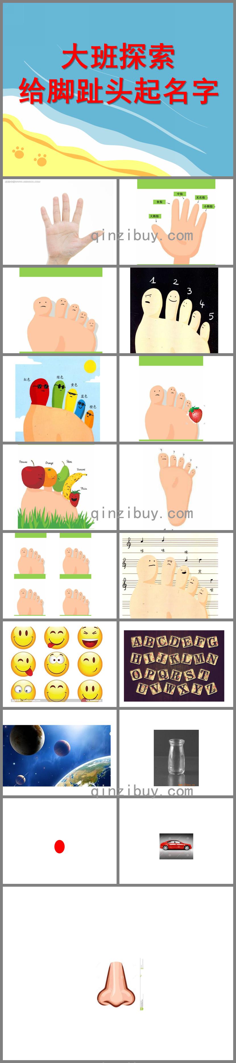 大班探索脚趾头起名字PPT课件