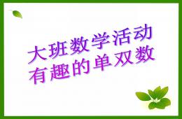大班数学活动有趣的单双数PPT课件