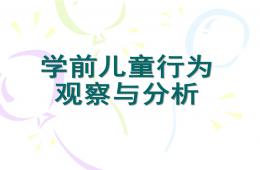 幼儿园儿童行为观察与分析PPT课件