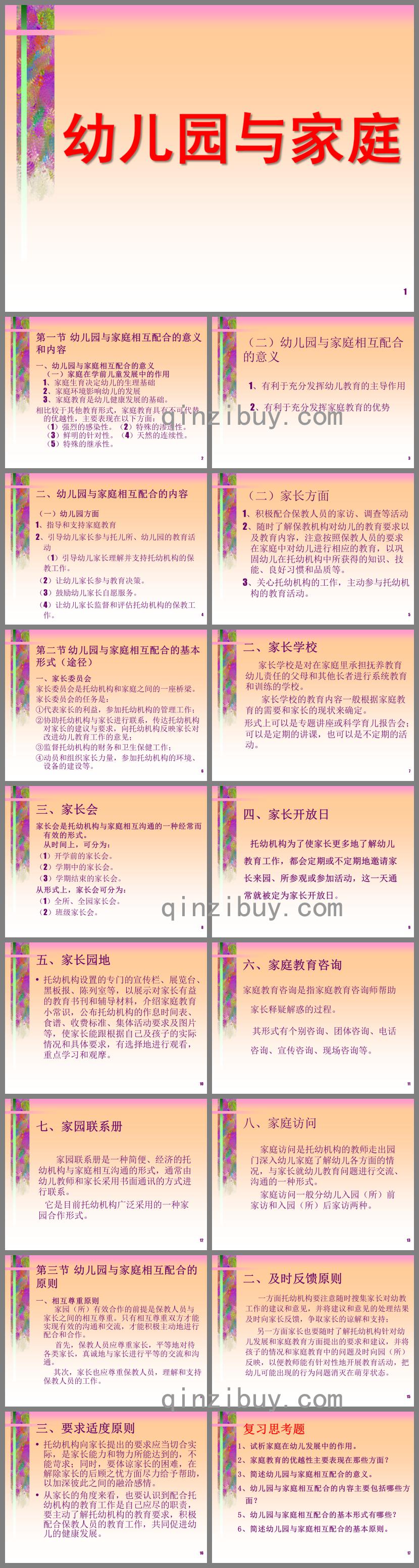 幼儿园与家庭教育PPT课件