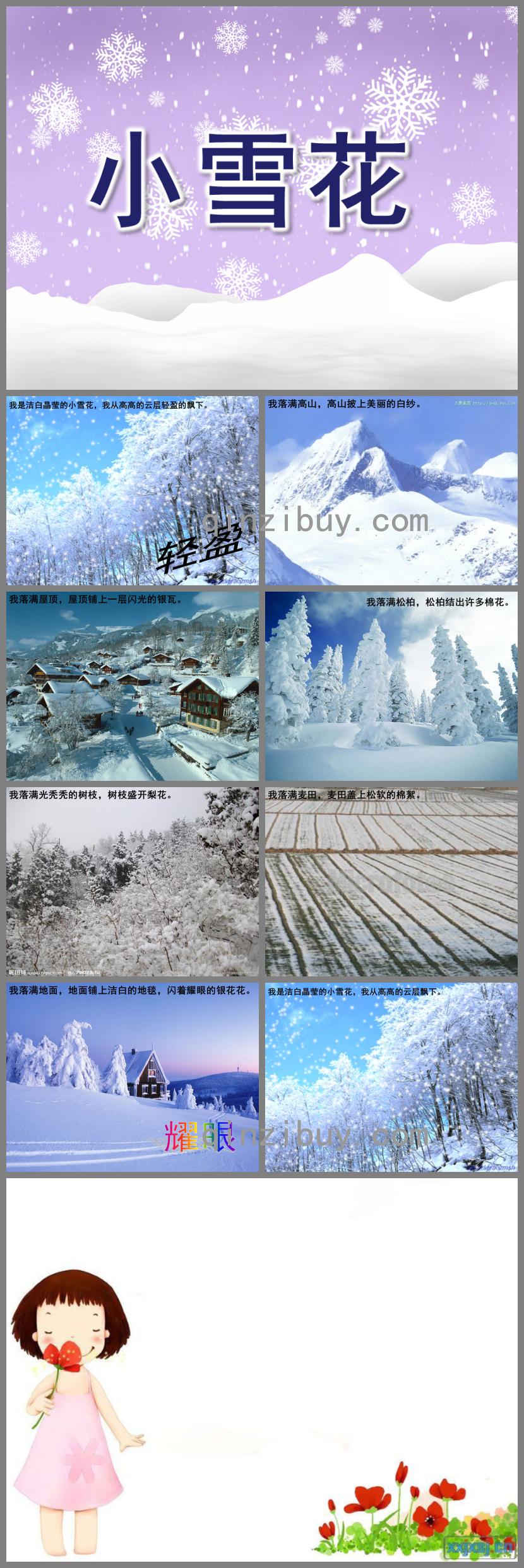 大班语言小雪花PPT课件