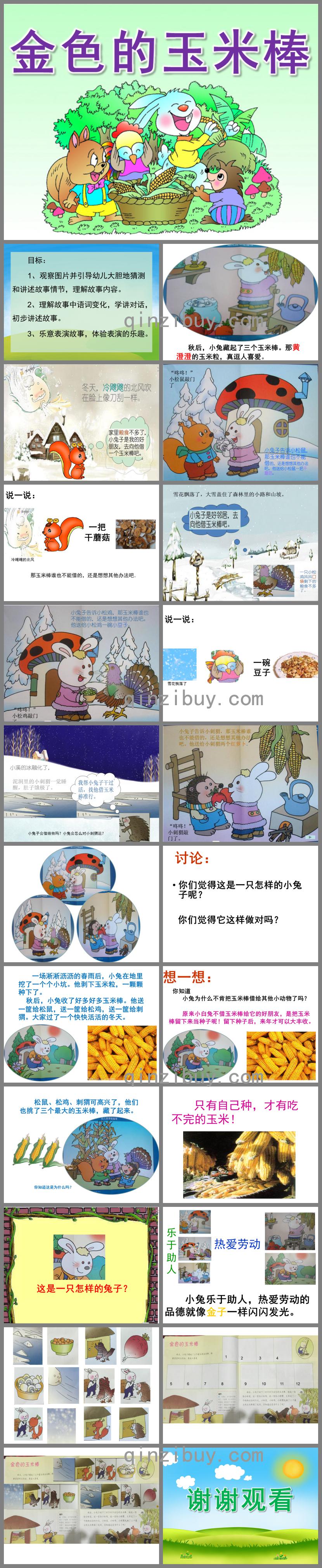 大班语言金色的玉米棒PPT课件