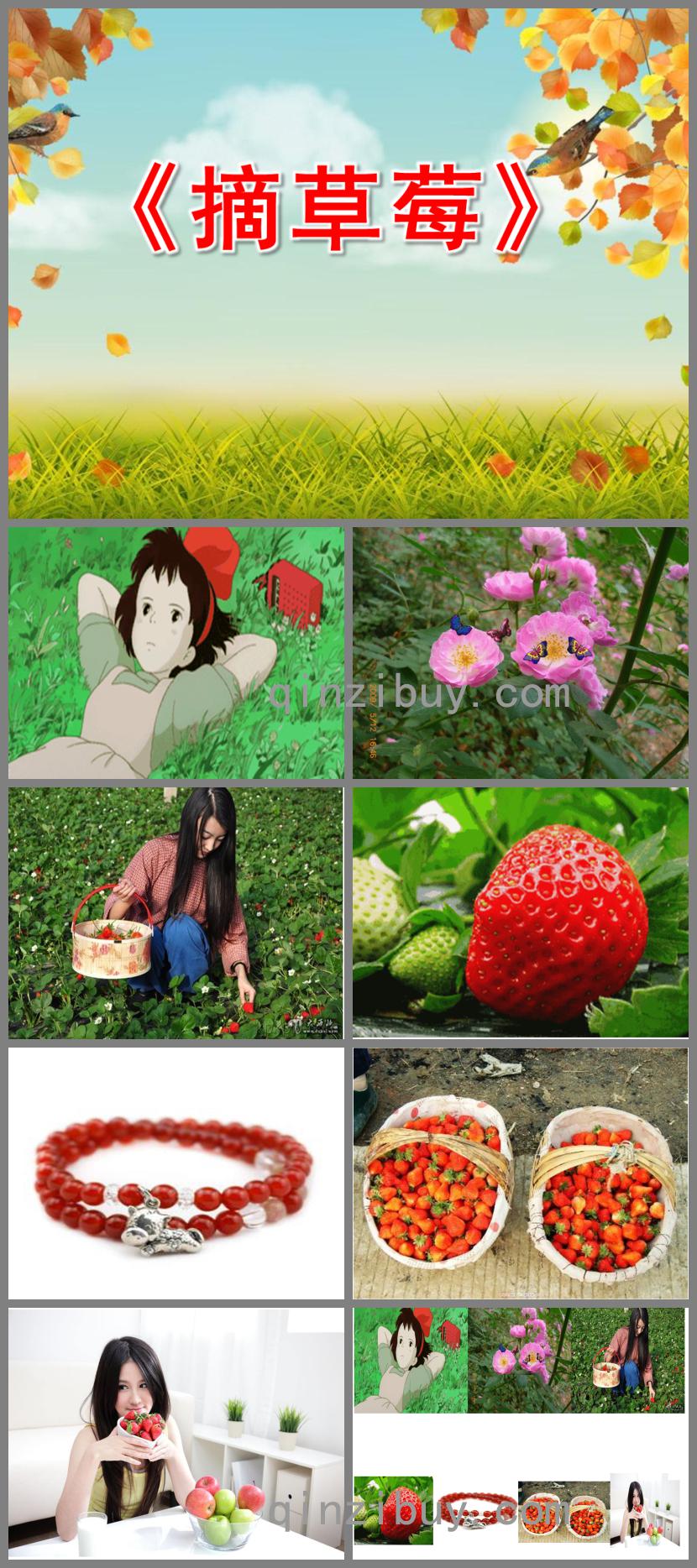 大班音乐艺术摘草莓PPT课件