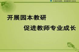 幼儿园园本教研与教师专业发展PPT课件
