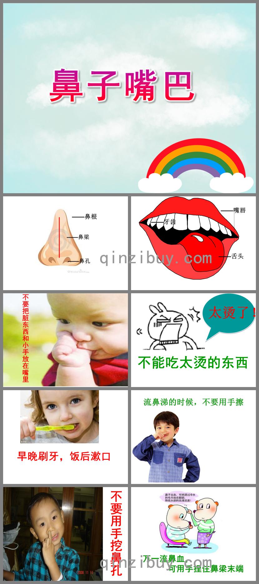 小班主题鼻子嘴巴PPT课件