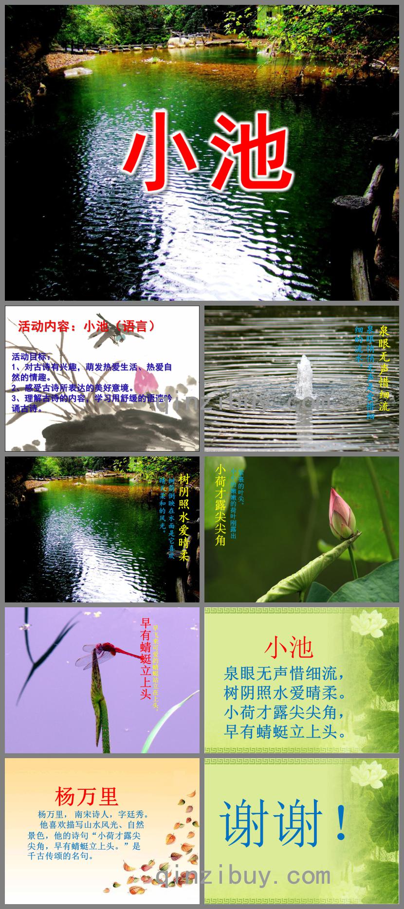 大班古诗小池PPT课件