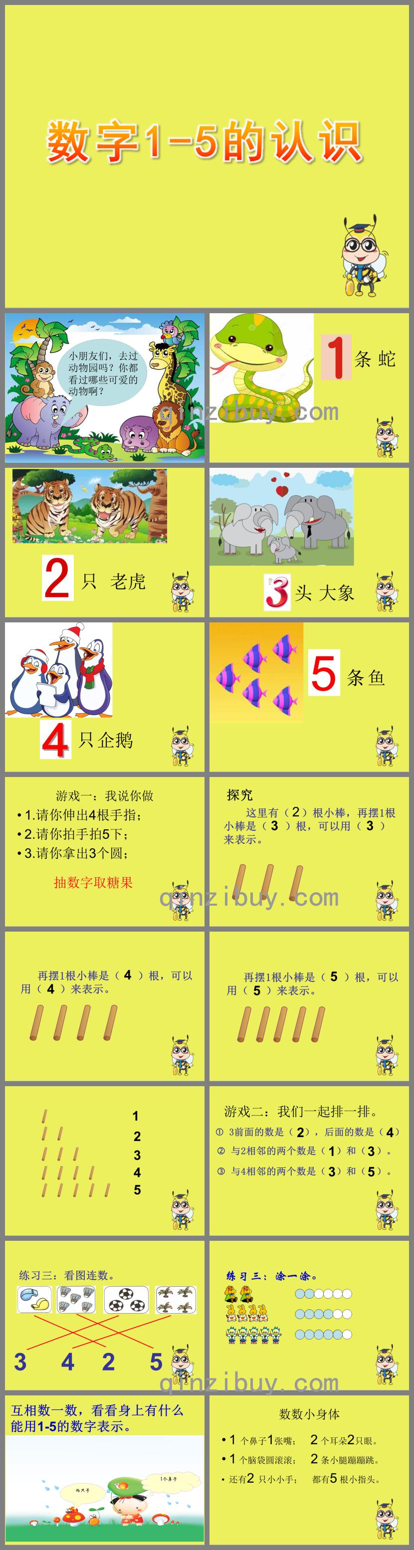 小班数学数字1-5的认识PPT课件