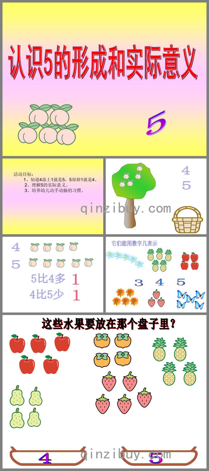 小班数学认识5的形成和实际意义PPT课件